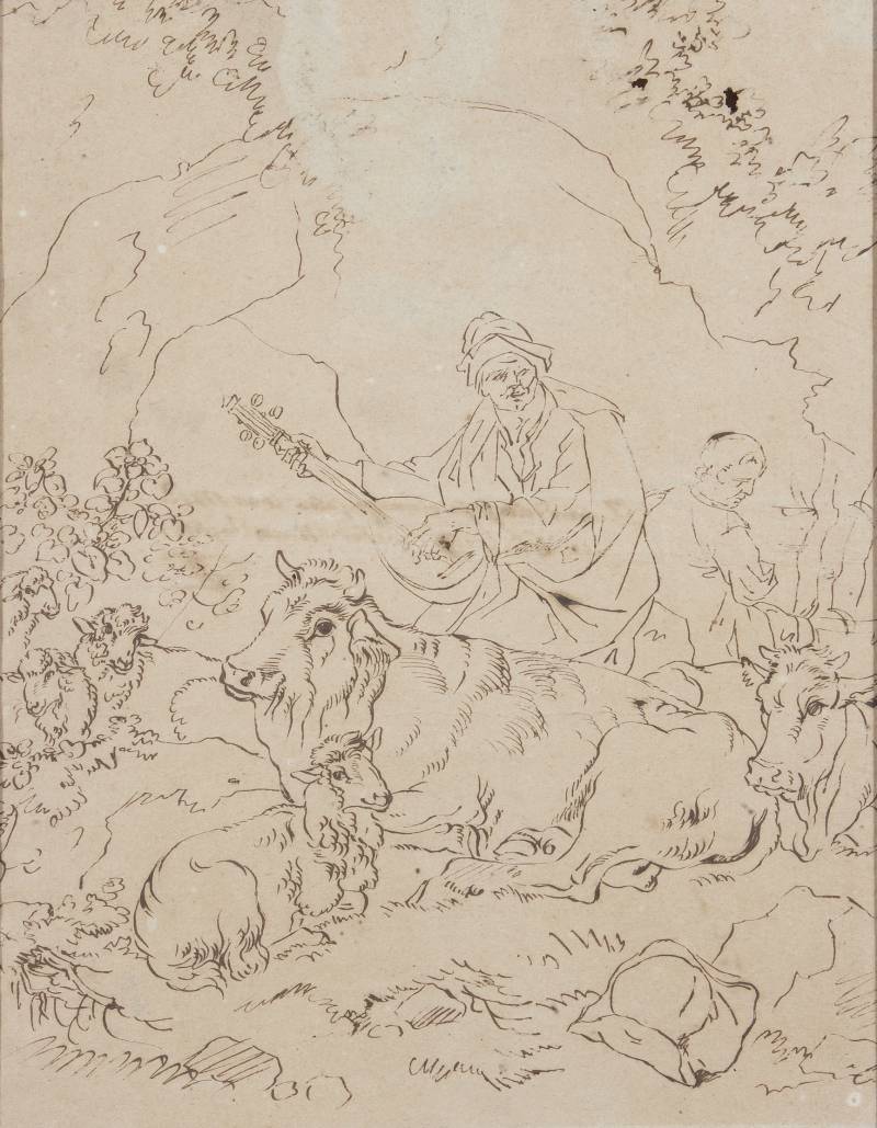 Francesco Londonio (Milano, 1723&ndash;1783), Figure in paesaggio agreste con armenti