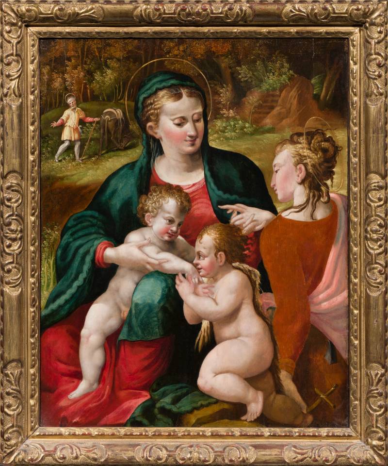 Francesco Maria Bastardi (Modena, notizie nel 1558), Riposo durante la fuga in Egitto coi santi Giovannino e Caterina d&rsquo;Alessandria