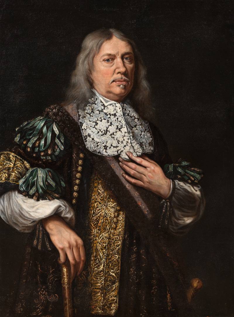 Benedetto Gennari (Cento, 1633 &ndash; 1715), Ritratto di gentiluomo con bastone 